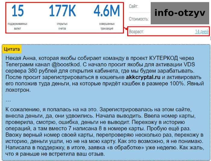 Akkcryptal (akkcryptal.ru) еще один кошелек от мошенников! | TellTrue » TellTrue - Говорим правду
